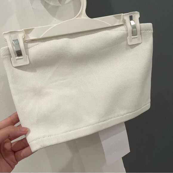 NWT Helsa Studio White Strapless Bertil Bandeau Tube Top size S - Picture 3 of 5